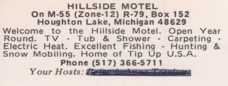 Hillside Motel - Vintage Postcard